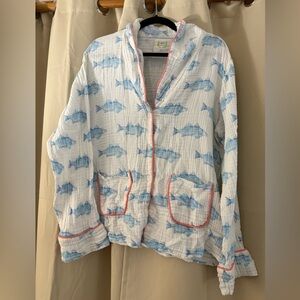 Sara Fitz Blue Fish PJ Set